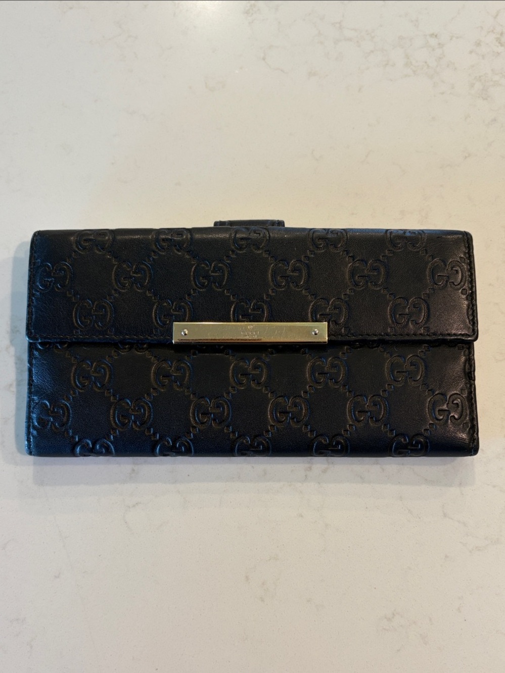Gucci Black Embossed Leather Wallet